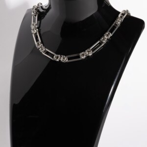 Bone Chain chainmail choker necklace in stainless steel by silentchxos