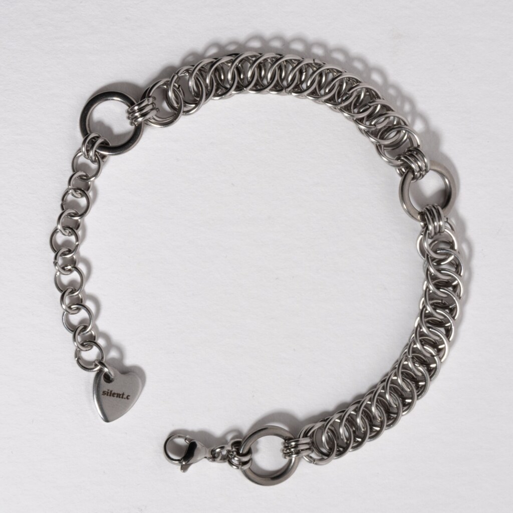 Fiber half persian chainmail bracelet in stainless steel by silentchxos