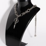 Midnight Chain moon chainmail necklace worn view by silentchxos