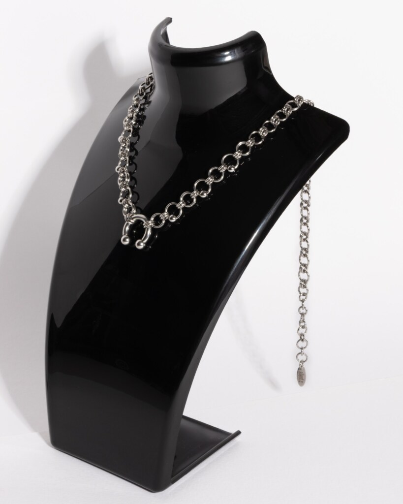 Piercing Chain septum piercing necklace worn view by silentchxos