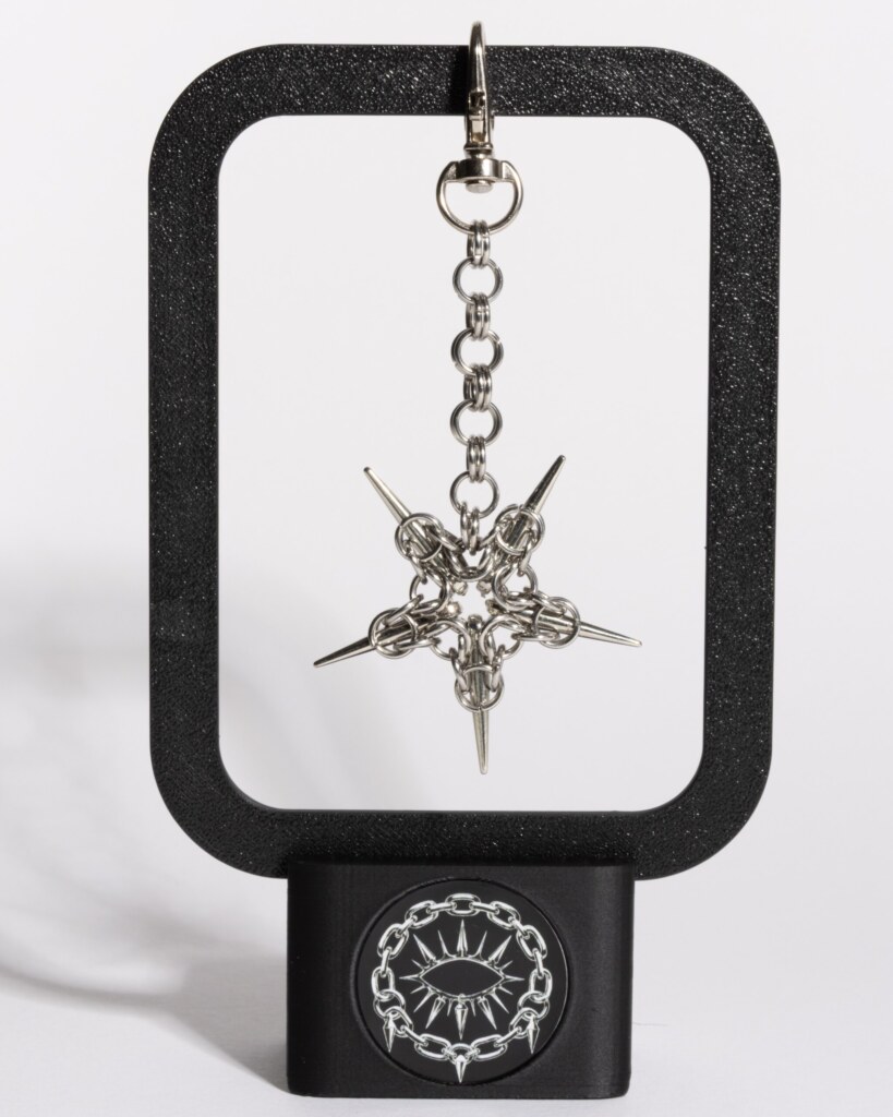 Quint Star chainmail star keychain charm close-up detail by silentchxos