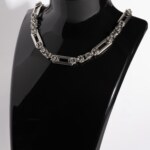 Recta Chain steel bar chainmail necklace in stainless steel by silentchxos