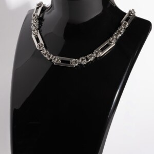Recta Chain steel bar chainmail necklace in stainless steel by silentchxos