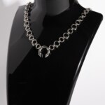 Spiked Piercing Chain spiked chainmail necklace with septum piercing centerpiece by silentchxos